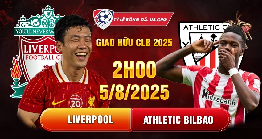 Soi kèo Liverpool vs Athletic Bilbao 2h ngày 5/8, giao hữu CLB