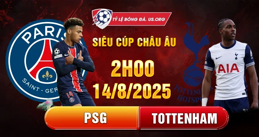 Soi kèo PSG vs Tottenham, 2h ngày 14/8, Siêu cúp châu Âu